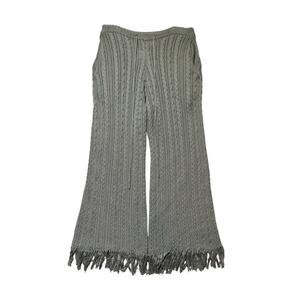 Woven knit adjustable wide leg pant